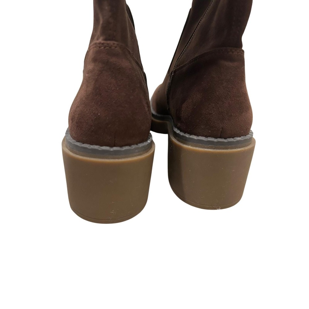 White Mountain Marcella Brown Faux Suede Platform Tall Boots Womens 7M Lug Sole - Picture 6 of 12